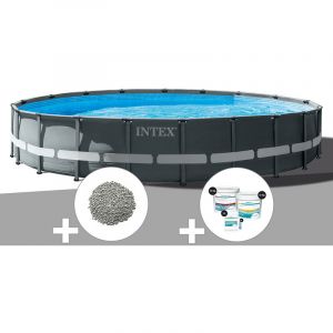 Image de Intex Kit piscine tubulaire Ultra XTR Frame ronde 6,10 x 1,22 m + 20 kg de zéolite + Kit de traitement au chlore