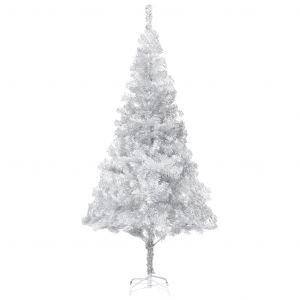 VidaXL Sapin de Noël artificiel avec support Argenté 240 cm PET