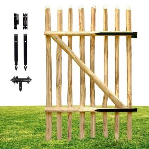 Floranica Portail de jardin imprégné pour clôture 120cm Espacement 6-9cm Bois hauteur: 115cm largeur: 100cm