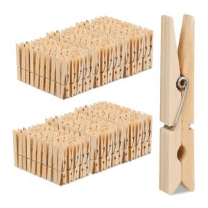 Relaxdays Pince à Linge, Lot de 288, à Suspendre, pour bricoler, en Bambou, HxLxP : 7,5 x 1,5 x 1 cm, Nature