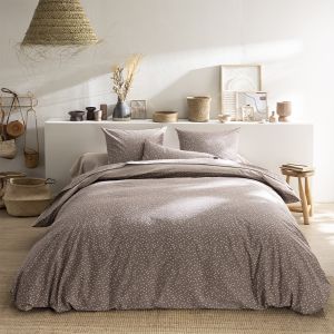 Origin Parure de lit imprimée en bambou marron 140x200