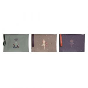 DKD Home Decor Trousse de Toilette Marron Vert Bordeaux Toile Yoga 31 x 1 x 21 cm (3 unités)