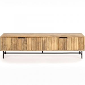 Homifab - Meuble tv 4 portes en bois de manguier 190 cm - Sanja
