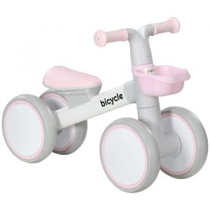 Draisienne vélo Enfant 4 roues -AIYAPLAY - selle réglable - guidon ergonomique -alliage alu. PP - 1 à 3 ans - Gris Blanc Rose
