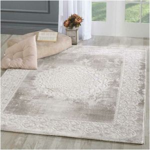 Image de Unamourdetapis Tapis Orient Style 200x200 cm Rond KHY BALROD Beige Salon adapté au Chauffage par Le Sol