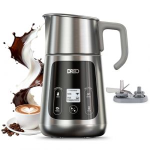 Dreo Mousseur à Lait Tout-en-un, Créateur de Mousse Automatique pour Micro-mousse de Niveau Latte Art et Café Chaud/Froid, Chauffe-lait Électrique de 27oz/800ml avec plus de 30 Boissons