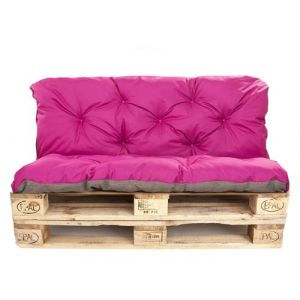Image de Set Coussins pour palette canap&eacute; en ext&eacute;rieur SETGARDEN Rose Dossier (120x40x14 cm) et ise (120x80x13cm)