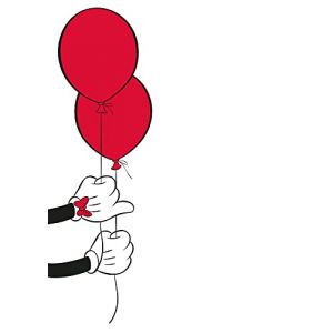 Komar Affiche d'art Disney - Mickey Mouse Balloon - Taille: 50 x 70 cm - noir, blanc