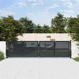 Image de VidaXL Portail de jardin anthracite 400x125 cm acier
