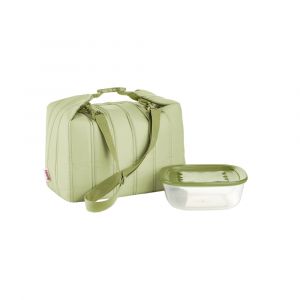 Guzzini Grand sac isotherme vert à bandoulière et boîte hermétique Bio