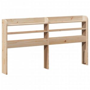 VidaXL T&ecirc;te de lit avec &eacute;tag&egrave;res 135 cm bois massif de pin, t&ecirc;te de lit en bois, t&ecirc;te de lit avec rangement, t&ecirc;te de lit sur pied
