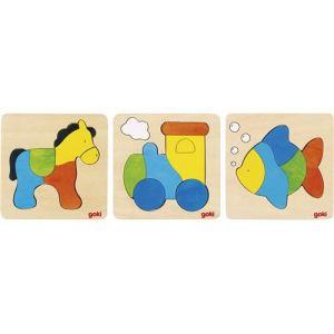 Goki Set puzzle 15 cm multicolore 3 pièces