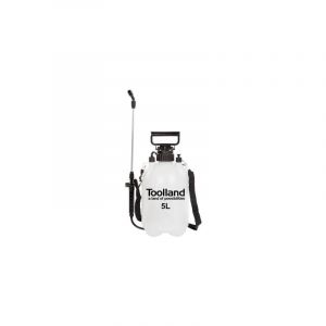 Toolland Vaporisateur à pression, lance, buse réglable, indicateur de niveau, sangle, 5 l, système à pompe, blanc/noir