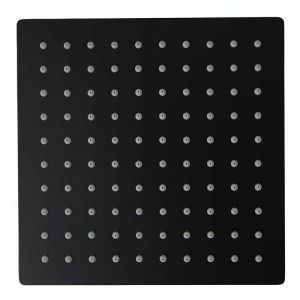 Pomme haute carrée pour bras de douche en noir mat