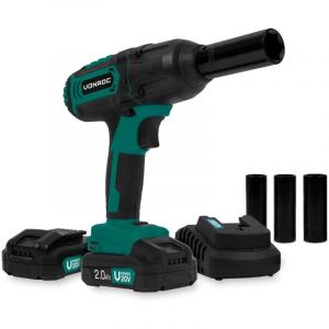 Cl&eacute; &agrave; chocs sans fil 20V - 4 positions : 100/200/300/400Nm - 4 douilles - 2 batteries 2.0Ah et chargeur - Vonroc