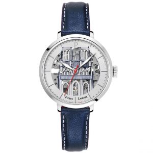 Pierre Lannier Montre Femme Notre Dame C?ur Battant Notre Dame - 100J626 Bracelet Cuir Bleu