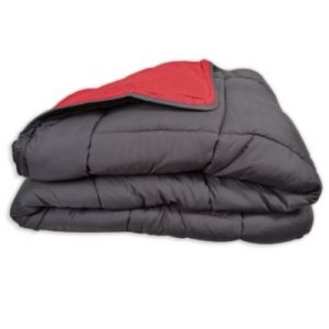 Poyet motte Couette bicolore Polyester Gris/Rouge 160 x 220 cm - Gamme CALGARY