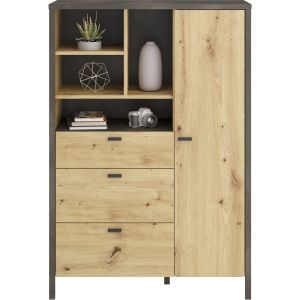 Image de Buffet 1 Porte & 3 Tiroirs "Brokan" 132cm C ne Prix