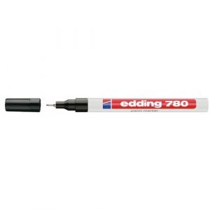 Image de Edding 780 marqueur peinture - rouge - 1 stylo - pointe ronde 0,8 mm - marqueur de peinture pour l'étiquetage du métal, verre, roche ou du plastique - résistant à la chaleur, permanent et étanche