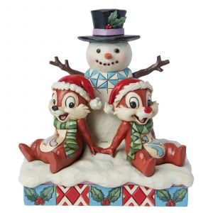 Enesco Statuette Disney de Tic & Tac - Tic & Tac avec Bonhomme de Neige - pour Unisexe - multicolore