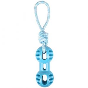 Jouet Haltère + corde à tirer bleu 34 5 cm RUDO en TPR pour chien Flamingo Pet Products FL 519499