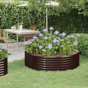 VidaXL Jardini&egrave;re de jardin Acier enduit de poudre 140x140x36cm Marron