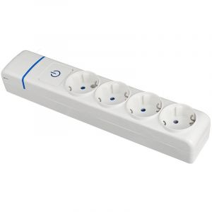 Solera - Multiple Base avec 4 Prises 2P+E 16A 250V avec Interrupteur - Blanc - IP20 - Polycarbonate