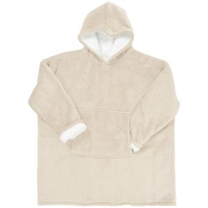 Sweat &agrave; Capuche Plaid Ultra Doux Beige Int&eacute;rieur Sherpa