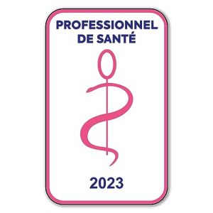 Autocollant Sticker - Vignette Caducée 2023 pour Pare Brise en Vitrophanie - V6 Professionnel de Santé Professionnel De Santé