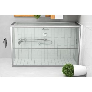 Roth Porte coulissante Equi 137-140cm chromé en verre claire - 1406000039
