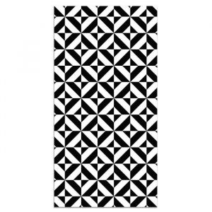 Tapis Vinyle Panorama Géométrie Noir 80x200 cm - Tapis pour Cuisine, Bureau et Salon en PVC