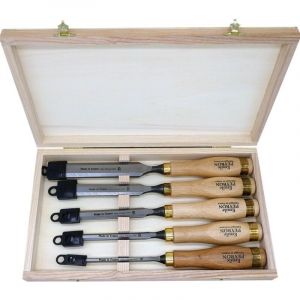 Coffret de 5 ciseaux de sculpteur - Manche bi-mati&egrave;re - EMILE PEYRON - 1111PL