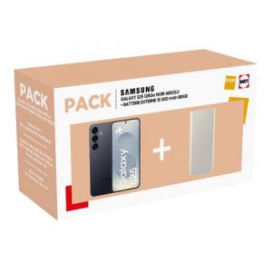 Samsung Pack Galaxy S25 6,2" 5G Nano SIM 128 Go Noir Absolu + Batterie externe Galaxy 10000 mAh Beige