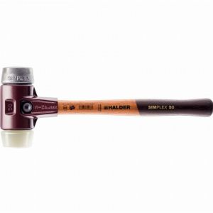 Maillet HALDER SIMPLEX nylon / m&eacute;tal doux, avec bo&icirc;tier en fonte mall&eacute;able et manche en bois de haute qualit&eacute; - D=80 mm - 3089.080