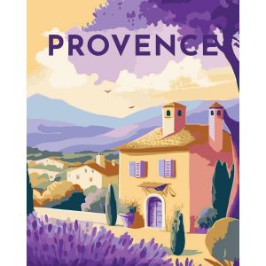 Figured'Art Peinture par Numéro Adulte Affiche Vintage Provence - Kit de Loisir Créatif DIY Numéro d'Art - 40x50cm sans châssis