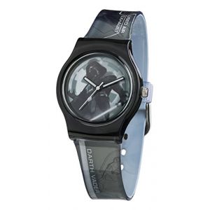 Image de 350 Montre à Quartz à Affichage analogique avec Cadran Noir et Bracelet en Plastique Gris