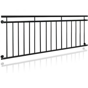 Ecd Germany Garde corps balcon à la francaise appui rambarde noir en acier 225 x 90 cm