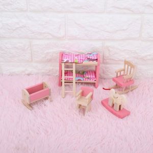 Omabeta Meubles De Maison De Poupée Mini Ensemble De Meubles En Bois De Simulation Réaliste Pour Accessoire De Chambre DEnfant
