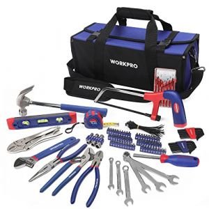 Workpro - Kit d'Outils avec Sac Durable, Caisse &agrave; Outils Parfait pour Bricolage, Entretien Domestique - 156 Pi&egrave;ces