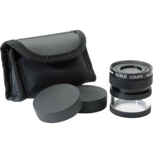 Ideal Tek Loupe &agrave; main avec &eacute;chelle de mesure Facteur de grossissement: 10 x Taille de la lentille: (&Oslash;) 19 mm M12102