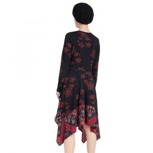 Image de Desigual Robe chemisier à motif et jupe longue asymétrique Rouge - Taille 040