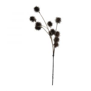 Branche décorative spéciale fêtes Chardons noirs et dorés H 83 cm