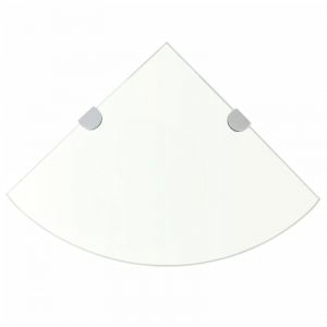 VidaXL &Eacute;tag&egrave;re de coin + supports chrom&eacute;s Verre Transparent 25 x 25 cm