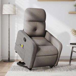 Image de VidaXL Fauteuil inclinable de massage Taupe Tissu 3206811