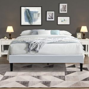 King Of Dreams - Sommier 140x200 cm Tapissier d&eacute;houssable housse lavable Blanc + Pieds en 20 cm 2 x 13 Lattes - Opale- 'Tissu: 100% polyester 220