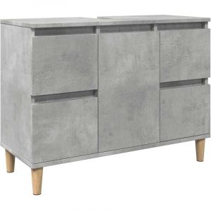 VidaXL Meuble d'évier gris béton 80x33x60 cm bois d'ingénierie
