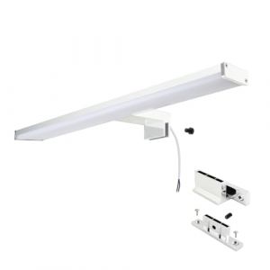 Applique Mural LED Slim pour Salle de Bain et Miroir en Aluminium8W-40cm-IP44 Lumière Blanche Neutre 4000K Chromé