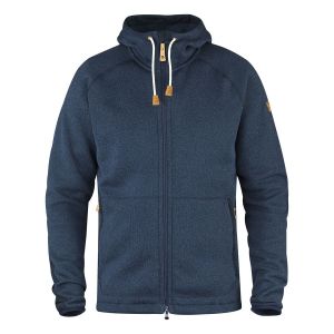 Image de Fjällräven Sweatshirt polaire à capuche Övik, pour homme, veste en polaire bleu marine-S