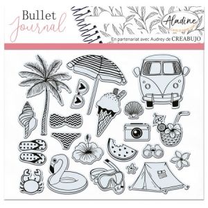 Image de Aladine Tampons Clear Stampon Bullet Journal - Vacances - 21 pcs