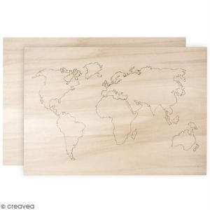 Image de Rayher Mappemonde en bois à décorer - 42 x 29,7 cm